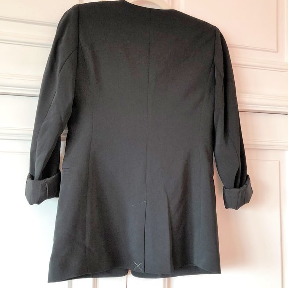 NWT Pitch Black Longline Smooth Blazer by Express - Size 00 - Picture 4 of 16